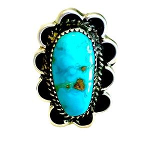 Vintage Sterling Silver Native American Turquoise Ring